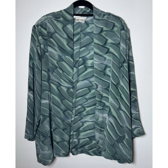 Aliki Yamani Creations Blouse Cardigan Women 2X Silk Open Sheer Artsy Lagenlook - Picture 1 of 11